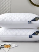 Otel Tipi Yastık İçi Dolgusu - Çift Taraflı Üç Çizgili Gri Orta Yastık + Yastık Kılıfı (2 Adet) - 3
