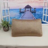 Yazlık Buz İpek Rattan Yastık Kılıfı 48cm x 74cm - Çift Taraflı Çapraz Buz Desenli - 1