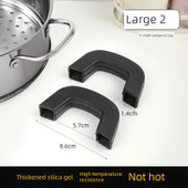 Silikon Yanmaz Tava Sapı Kılıfı - Büyük Boy Siyah (2 Adet) thumbnail 1