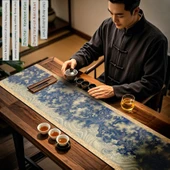Çin Tarzı Diatomit Çay Matı - Chen Rong Mo Long Hacmi - 30x120cm - 2