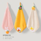 Mutfak Banyo Havlusu - Meyve Desenli 3'lü Set (Pembe + Sarı + Beyaz) - 1