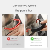 Silikon Yanmaz Tava Sapı Kılıfı - Büyük Boy Siyah (2 Adet) thumbnail 3