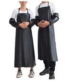 Su Geçirmez Çift Katmanlı Mutfak Önlüğü - 110x80 Siyah Kırmızı thumbnail 8