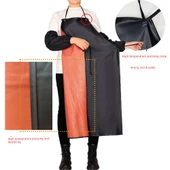 Su Geçirmez Çift Katmanlı Mutfak Önlüğü - 110x80 Siyah Kırmızı thumbnail 4