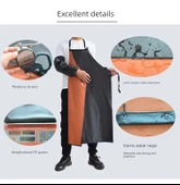 Su Geçirmez Çift Katmanlı Mutfak Önlüğü - 110x80 Siyah Kırmızı thumbnail 10