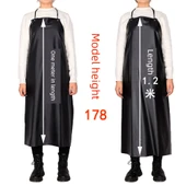 Su Geçirmez Çift Katmanlı Mutfak Önlüğü - 110x80 Siyah Kırmızı thumbnail 2