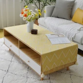 Nordik Pamuklu Keten Sehpa Örtüsü - Açık Yeşil 60x170cm - 6