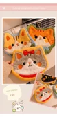Sevimli Kedi Desenli Mercan Polar Mutfak Havlusu - Sarı Kedi - 25x19 cm - 10