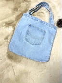 Kadın Denim Cepli El ve Omuz Çantası - 1