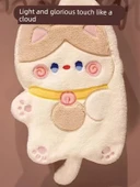 Şanslı Kedi Desenli El Havlusu - Haki - Çift Katmanlı - 33x1x28mm - 5