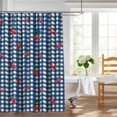 Retro Su Geçirmez Duş Perdesi - Yama İşli Ekose - 120x180 cm - 6