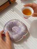 Çin Tarzı Su Emici Bardak Altlığı - Alacakaranlık Mor Dumanı Fengling - 5