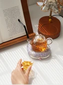 Çin Tarzı Su Emici Bardak Altlığı - Alacakaranlık Mor Dumanı Çay Matı Tang Boncuklu - 7