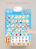 Çocuklar için İngilizce Alfabe Sesli Duvar Tablosu - İngilizce Harfler + Üç Karakter Klasik + 1-100 - 2
