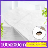 Su Geçirmez Yağ Geçirmez Tek Kullanımlık Beyaz Yatak Örtüsü - 100x200 cm - 100 Adet [Delikli ve Hava Geçirir] - 1