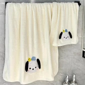 Çocuk Karikatür Mercan Polar Banyo Eteği - Gökyüzü Mavisi Paşa Köpek (70x140cm) - 3