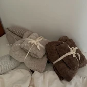 Mercan Kadife Havlu Seti - Bal Pudra Rengi - 6