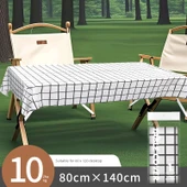 Kamp Tek Kullanımlık Masa Örtüsü Siyah Beyaz Izgara 0.8x1.4m [10'lu Paket] - 1
