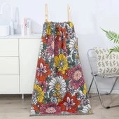 Pamuklu Gazlı Kanepe Örtüsü - Püsküllü Sarı Kelebek Desenli - 80x160cm - 9