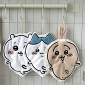 Sevimli Çizgili Mutfak Havlusu - Asılabilir - Su Emici - Hızlı Kuruyan - Sevimli Küçük Ji + Sevimli Küçük Sekiz + Küçük Siyah Havlu - 3'lü Paket thumbnail 1