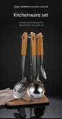 Kalın Paslanmaz Çelik Mutfak Gereçleri - Spatula, Kevgir, Kaşık ve Spatula - 6