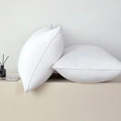 Polyester Elyaf Yastık - Beyaz Arı Desenli Orta Yastık - Tek - 3