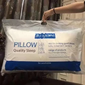 Polyester Elyaf Yastık - Beyaz Arı Desenli Orta Yastık - Tek - 2