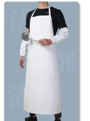 Yağa Dayanıklı PU Yelek Önlük - Beyaz - 130 cm - Cepsiz - 5
