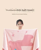 Çocuk Emici Pamuklu Banyo Havlusu - 2'li Banyo Havlusu: (Pastel Gökkuşağı Atı + Saf Pamuklu Banyo Havlusu) - 9