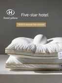 Altın Nakışlı Otel Yastığı (Çift + Yastık Kılıfı Çifti) - 19-21cm - 4
