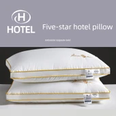 Altın Nakışlı Otel Yastığı (Çift + Yastık Kılıfı Çifti) - 19-21cm - 1