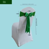 Elastik Sandalye Arkası Çiçekli Düğün Kurdelesi Bandajı Otel Ziyafet Sandalye Dekorasyonu - Gül Kırmızısı thumbnail 2