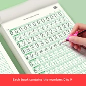 Çocuklar için Pinyin İngilizce Sayılar Hat Pratik Defteri - Pinyin + Sayılar + İngilizce + 1. Sınıf (Üst ve Alt) Zihinden Hesaplama Kağıdı (Toplam 5 Adet 100 Sayfa) - 2
