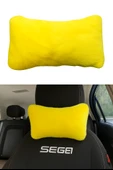 Yumuşak Peluşlu Ortopedik Araba Seyahat Boyun Yastığı Tekli Sarı - 1