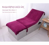 Salon Spa Havlu Seti - Bordo 2 Parça - Orta Kalınlıkta - 1