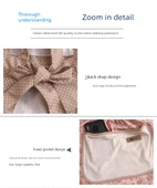 Çiçek Desenli Kanvas Mutfak Önlüğü - El Silme - Mavi thumbnail 11