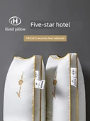 Altın Nakışlı Otel Yastığı (Çift + Yastık Kılıfı Çifti) - 20-23cm - 5