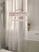 Beyaz Su Geçirmez Küf Önleyici Polyester Duş Perdesi - Tek Perde (Metal Kancalı) 260x180 cm - 2