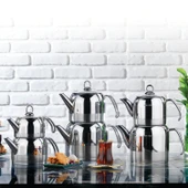 Schafer Ada Metal Çaydanlık Takımı (Küçük) 4 Parça-Inox - 2