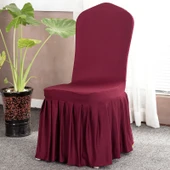 Elastik Otel Yemek Sandalyesi Kılıfı - Koyu Mor (Kalınlaştırılmış) - 5