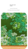 Çin Tarzı Su Geçirmez Çay Masa Örtüsü - Açık Yeşil Çiçekli - 30x120cm - 6