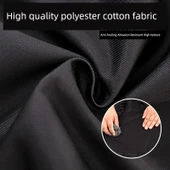 Uzun Kollu Kore Stili Kadın Önlük Elbise - Kanvas Uzun Kollu Küçük Puantiyeli Kalp Desenli (Siyah) + Önlük thumbnail 5