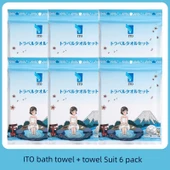 Seyahat Tipi Tek Kullanımlık Banyo Havlusu Seti - 6'lı - 1