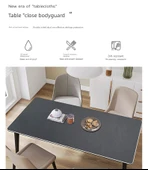 Su Geçirmez Deri Masa Matı - Gri + Beyaz 120x60cm - 10