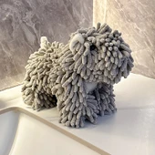 3D Şönil Bebek El Havlusu - Gri Köpek 460x400x150mm - 1