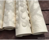 Kaymaz Kauçuk Banyo Paspası - 56x35cm - Ahşap Desenli Bej - 8