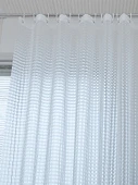 Duş Perdesi Seti - 120x200cm - Yarı Saydam Desenli - 70-120cm Teleskopik Çubuklu - 4