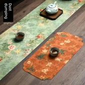 Çiçek Desenli Çift Taraflı Jakarlı Masa Runner - Genç Çiçekler - 30x250 cm - 3