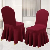 Elastik Sandalye Kılıfı - Bordo Zarf Ayaklı - 3
