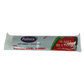 Polmix Jumbo Boy Çöp Torbası 80x110 Cm 50 Mikron 90Lt Siyah 10lu - 1